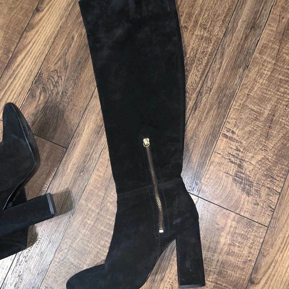 Free people suede black  37 wide calf suede over the knee boot $250 fall casual